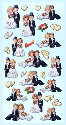 Softy Stickers bunt, Hochzeitspaare